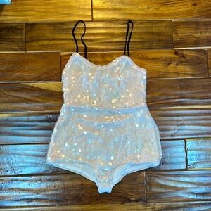 Pink Sequin Bodysuit/Romper
